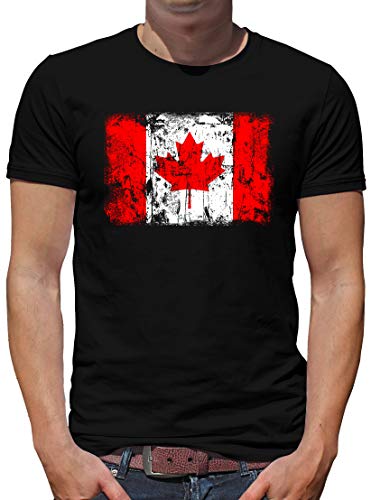 TShirt-People Kanada Vintage Flagge Fahne T-Shirt Herren XXL Schwarz von TShirt-People