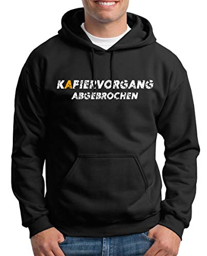 TShirt-People Kapiervorgang abgebrochen Kapuzenpullover Herren Lustig Fun 5XL Schwarz von TShirt-People