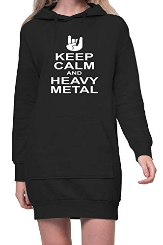 TShirt-People Keep Calm and Heavy Metal Hoodiekleid Damen XXL Schwarz von TShirt-People