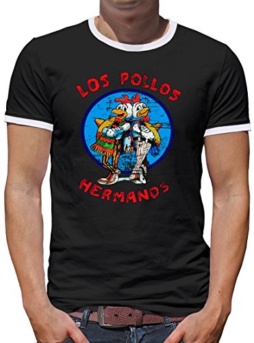 TShirt-People Los Pollos Hermanos Kontrast T-Shirt Herren M Schwarz von TShirt-People