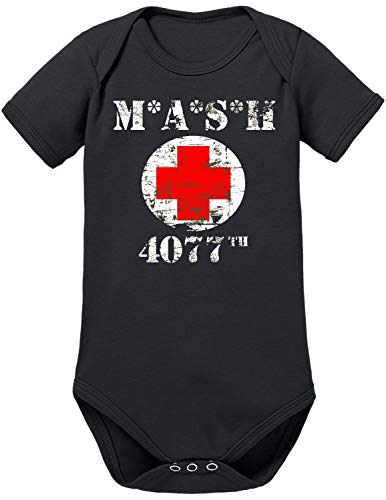 TShirt-People MASH 4077 Baby Body S Schwarz von TShirt-People