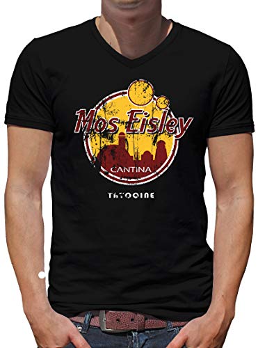 TShirt-People Mos Eisley Cantina V-Kragen T-Shirt Herren Star Band Wars Planet L Schwarz von TShirt-People