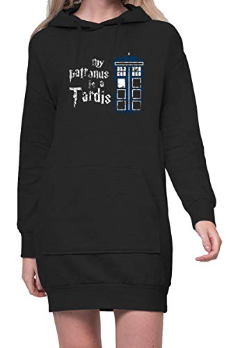 TShirt-People My Patronus is a Tardis Hoodiekleid Damen XL Schwarz von TShirt-People
