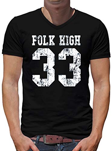 TShirt-People Polk High 33 Bundy V-Kragen T-Shirt Herren L Royalblau von TShirt-People