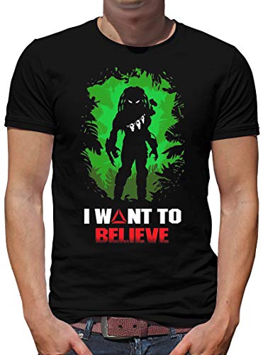 TShirt-People Predator I Want to Believe T-Shirt Herren L Schwarz von TShirt-People