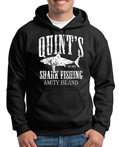 TShirt-People Quints Shark Fishing Kapuzenpullover Herren XL Schwarz von TShirt-People