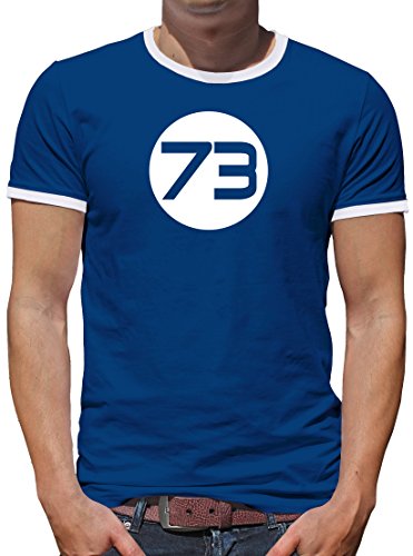 TShirt-People Sheldons Best Number 73 Kontrast T-Shirt Herren M Königsblau von TShirt-People
