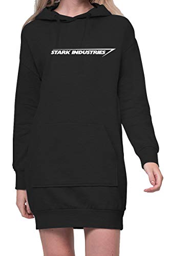 TShirt-People Stark Industries Logo Hoodiekleid Damen M Schwarz von TShirt-People