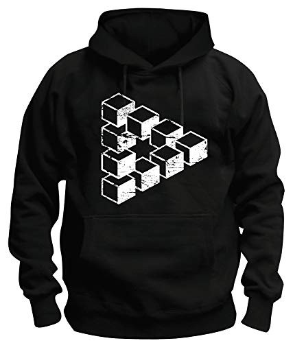 TShirt-People TSP Sheldons Escher Cube Kapuzen-Sweatshirt Herren L Schwarz von TShirt-People