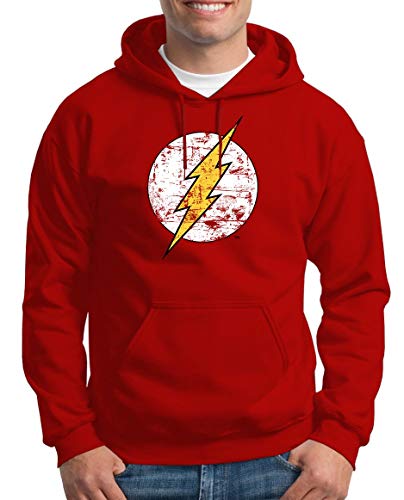 TShirt-People The Flash Logo Kapuzenpullover Herren S Rot von TShirt-People