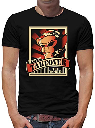 TShirt-People The Pinky and The Brain Takeover T-Shirt Herren M Schwarz von TShirt-People