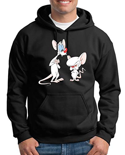 TShirt-People The Pinky and The Brain Together Kapuzenpullover Herren L Schwarz von TShirt-People