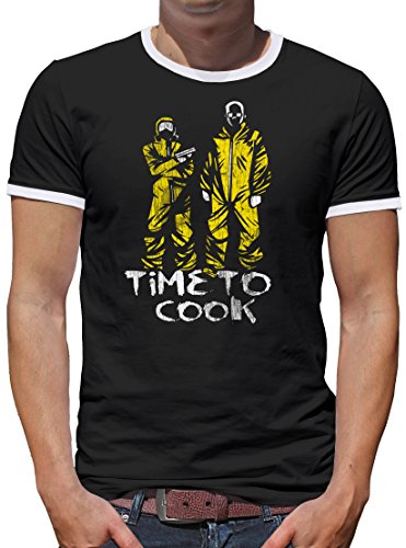 TShirt-People Time to Cook Kontrast T-Shirt Herren XXXL Schwarz von TShirt-People