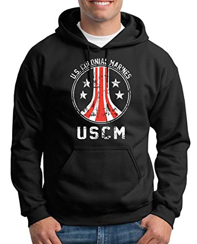 TShirt-People US Colonial Marines Button Kapuzenpullover Herren 4XL Schwarz von TShirt-People