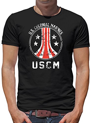 TShirt-People US Colonial Marines Button T-Shirt Herren XL Schwarz von TShirt-People