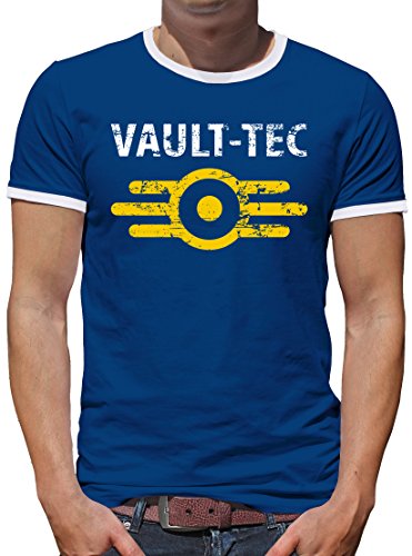 TShirt-People Vault Tec Kontrast T-Shirt Herren M Königsblau von TShirt-People