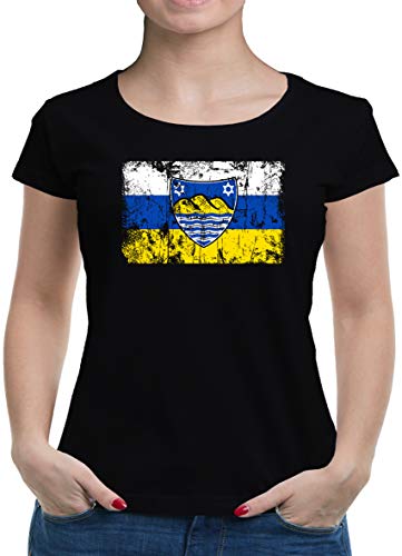 TShirt-People Vintage Flagge Juist Töwerland T-Shirt Damen L Schwarz von TShirt-People