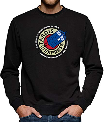 Tardis Express Sweatshirt Pullover Herren M Schwarz von TShirt-People