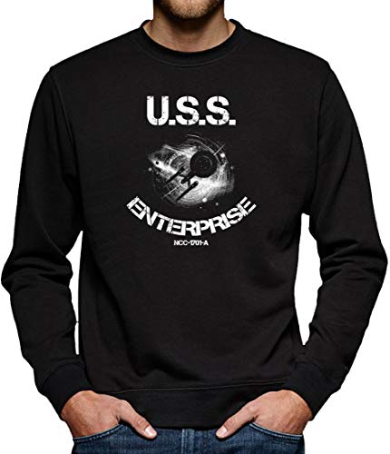 USS Enterprise Sweatshirt Pullover Herren 4XL Schwarz von TShirt-People