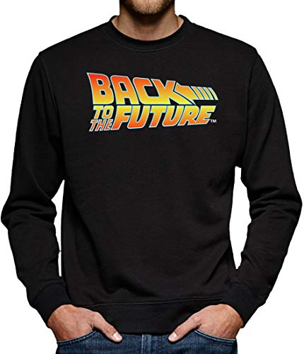 Zurück in die Zukunft Logo Sweatshirt Pullover Herren M Schwarz von TShirt-People