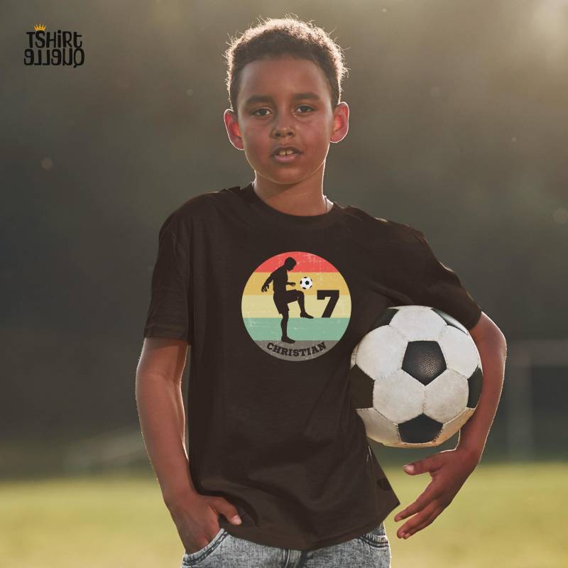 Fußballtrikot Kinder - Personalisiertes T-Shirt Oder Sweatshirt Mit Name Und Zahl Fußball Geburtstagsshirt 5 6 7 8 9 10 von TShirtQuelle