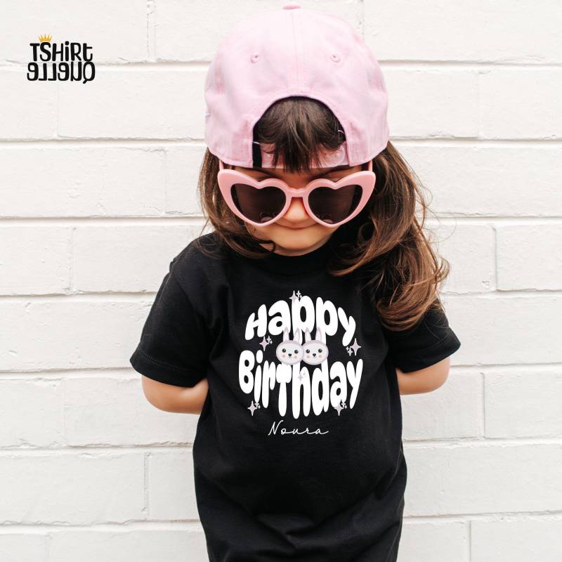 Happy Birthday Kinder T-Shirt Oder Sweatshirt - Personalisiert Mit Name Lustiges Geburtstagsshirt Hase Für Mädchen Und Jungen von TShirtQuelle
