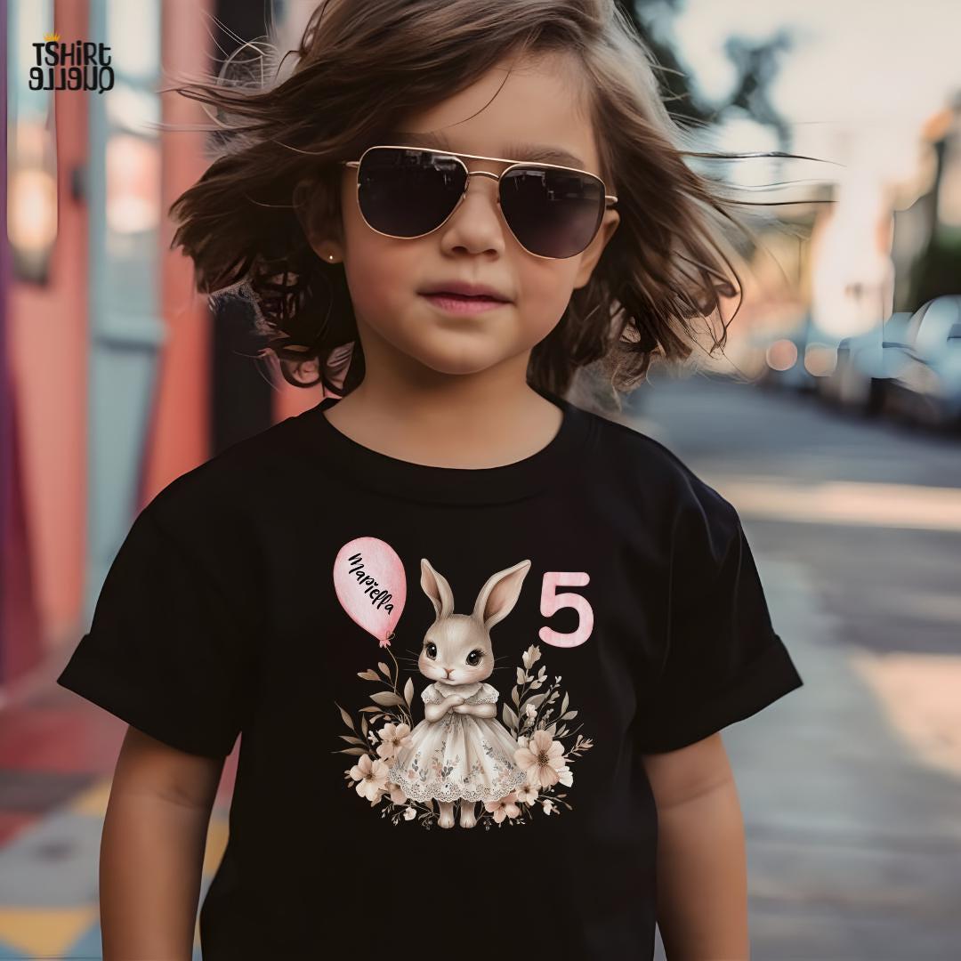 Hase T-Shirt Oder Sweatshirt Für Kinder - Personalisiert Mit Name Und Zahl Mädchen Geburtstagsshirt 3 4 5 6 7 8 9 10 11 von TShirtQuelle