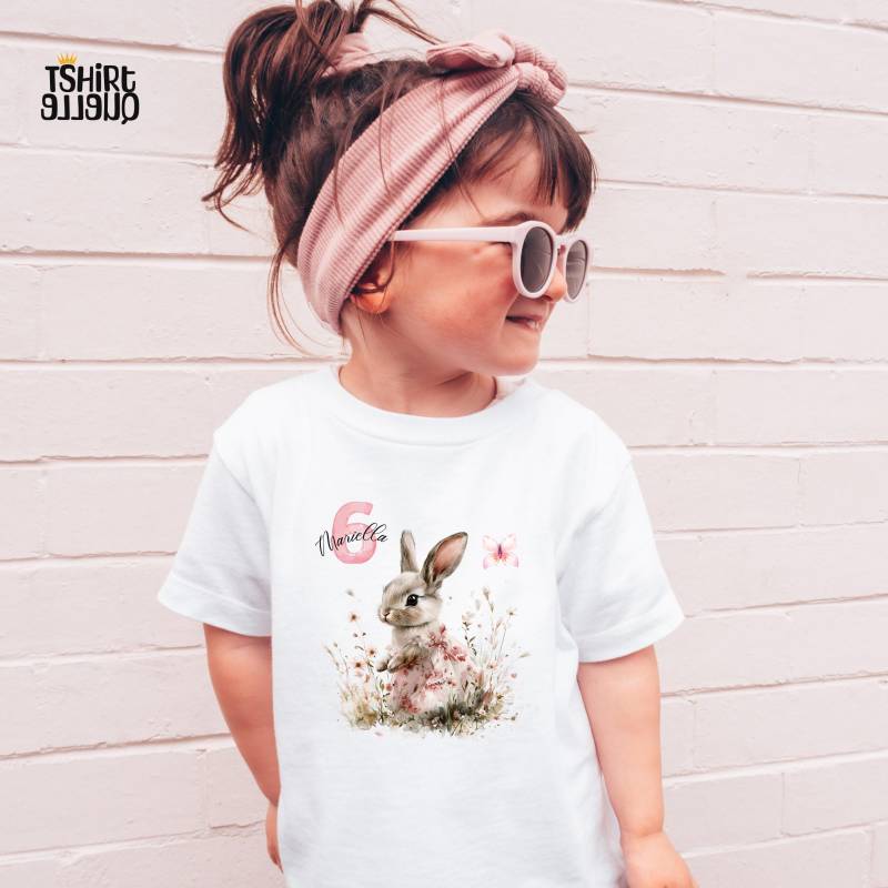 Süsser Hase Kinder T-Shirt Oder Sweatshirt - Personalisiert Mit Name Kaninchen Geburtstagsshirt 5 6 7 8 9 10 11 12 Für Mädchen von TShirtQuelle
