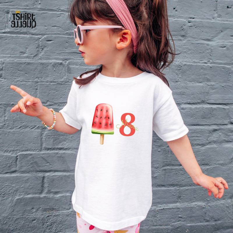 Wassermelonen Eis T-Shirt Oder Sweatshirt Für Kinder - Personalisiert Mit Name Und Zahl Melone Geburtstagsshirt 4 5 6 7 8 9 10 11 von TShirtQuelle