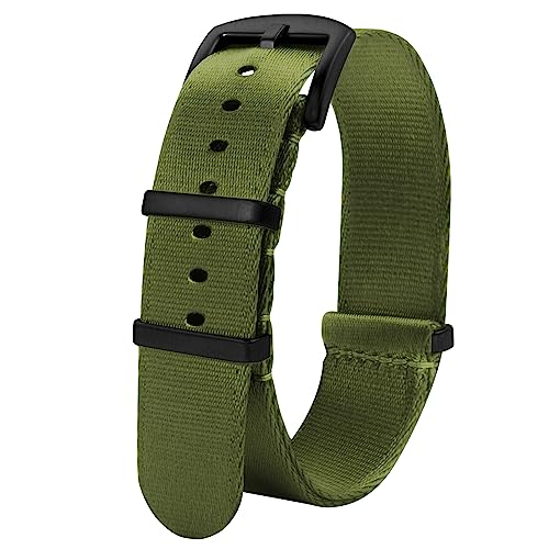 TStrap Nato Uhrenarmband 22mm Nylon - Grün Armband Uhren für Herren Damen Ersatz - Weich Schnellwechsel Uhrband Ersatzarmband Uhr - 18mm 20mm 22mm 24mm von TStrap
