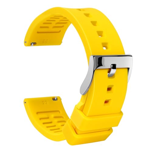 TStrap SilikonUhrenarmband Sport 19mm - Gelb Gummi Uhr Armband Weich mit Schnellverschluss - Smartwatch Ersatzarmband für Herren und Damen - 18mm 19mm 20mm 21mm 22mm 24mm TStrap SilikonUhrenarmband Sport 19mm - Gelb Gummi Uhr Armband Weich mit Schnellverschluss - Smartwatch Ersatzarmband für Herren und Damen - 18mm 19mm 20mm 21mm 22mm 24mm von TStrap