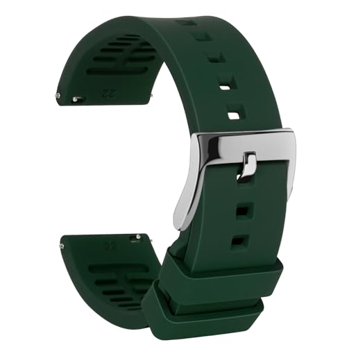 TStrap SilikonUhrenarmband Sport 19mm - Grün Gummi Uhr Armband Weich mit Schnellverschluss - Smartwatch Ersatzarmband für Herren und Damen - 18mm 19mm 20mm 21mm 22mm 24mm von TStrap