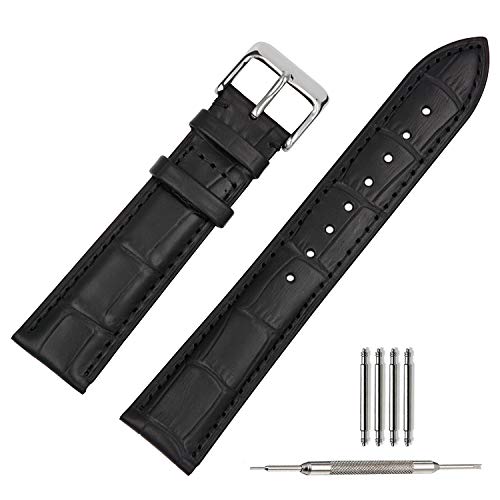 TStrap Uhrenarmband 16mm - Leder Armband Herren - Lederarmband Uhrenband mit Edelstahl Dornschließe - 14mm 18mm 19mm 20mm 21mm 22mm 23mm 24mm von TStrap