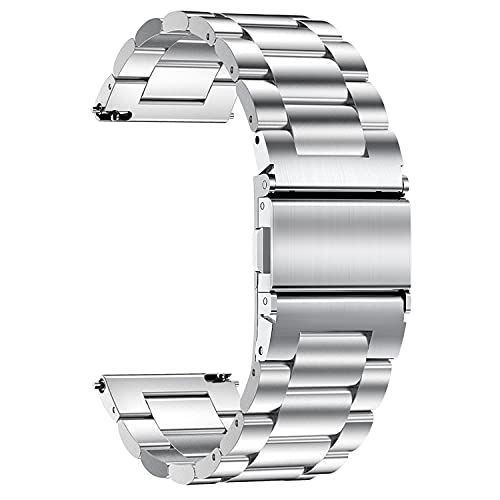 TStrap Uhrenarmband aus Metall 18mm - Silber Uhrenarmbänder mit Schnellverschluss für Herren und Damen - Smartwatch Armband aus Gebürstetem Massivem Edelstahl Ersatzband - 16mm 18mm 20mm 22mm TStrap Uhrenarmband aus Metall 18mm - Silber Uhrenarmbänder mit Schnellverschluss für Herren und Damen - Smartwatch Armband aus Gebürstetem Massivem Edelstahl Ersatzband - 16mm 18mm 20mm 22mm von TStrap