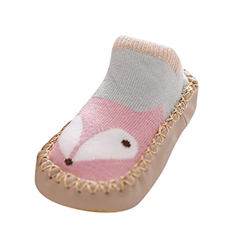 Baby Lauflernschuhe Krabbelschuhe Hausschuhe Socken Kleinkind Mädchen Hausschuhe Baumwolle Neugeborene Jungen Warme Lauflernschuhe Weiche Sohle rutschfest Krabbelschuhe (B, 12-18 M) von TT-