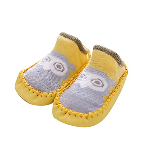 Baby Lauflernschuhe Krabbelschuhe Hausschuhe Socken Kleinkind Mädchen Hausschuhe Baumwolle Neugeborene Jungen Warme Lauflernschuhe Weiche Sohle rutschfest Krabbelschuhe (F, 0-6 M) von TT-