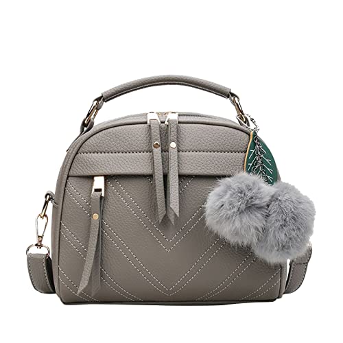 Damen Mädchen Geschenk Handtasche Henkeltasche Schultertasche Umhängetasche Bag Tasche Umhängetasche Henkeltaschen Satchel Handtaschen Schultertasche Messenger Tote Bag (Grau) von TT-