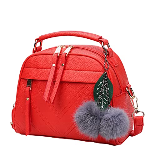 Damen Mädchen Geschenk Handtasche Henkeltasche Schultertasche Umhängetasche Bag Tasche Umhängetasche Henkeltaschen Satchel Handtaschen Schultertasche Messenger Tote Bag (Rot) von TT-