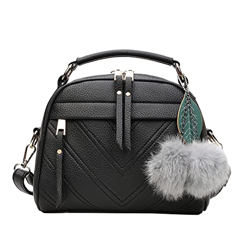 Damen Mädchen Geschenk Handtasche Henkeltasche Schultertasche Umhängetasche Bag Tasche Umhängetasche Henkeltaschen Satchel Handtaschen Schultertasche Messenger Tote Bag (Schwarz) von TT-