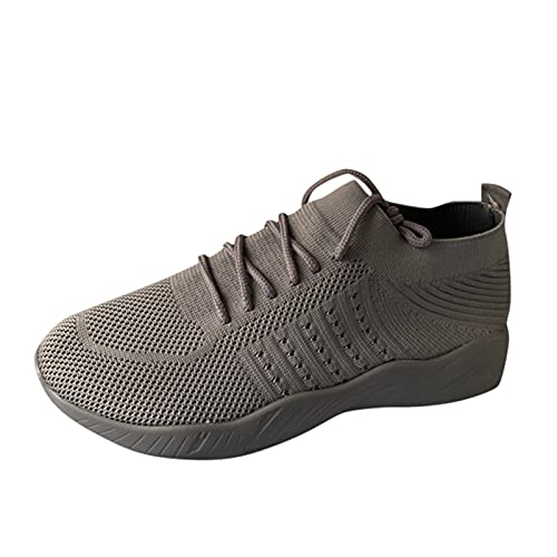 Damen Mesh Sneaker Flache Schuhe Damen Beiläufige Sportschuhe Atmungsaktive Schuhen Sommer Herbst Turnschuhe Laufschuhe Sportschuhe Freizeitschuhe Straßenlaufschuhe (Grau, 39) von TT-