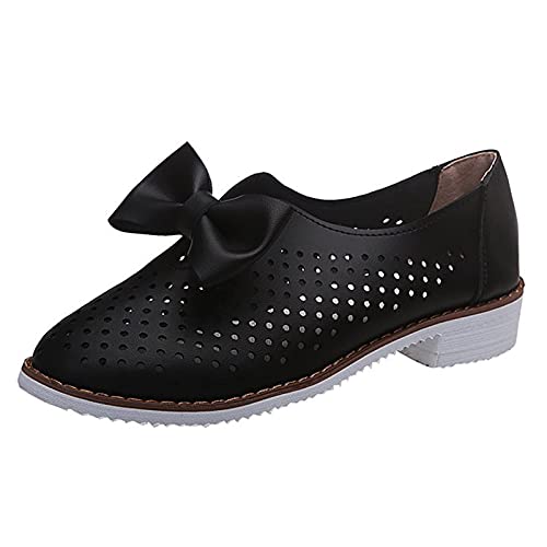 Damen Mokassins,Freizeitschuhe Loafers Schuhe für Frauen - Women Schuhe, Modische Damen Loafer Schuhe, Damenschuhe Loafers Keil Schuhe Sneaker mit Keilabsatz Mädchen (Schwarz, 38) von TT-