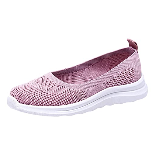 Damen Sportschuhe Slippers Mesh Atmungsaktiv Sneaker Espadrilles Running Casual Outdoor Indoor Shoes Slippers Halbschuhe Flache Schuhe Freizeitschuhe Women Laufschuhe Straßenlaufschuhe (Rosa, 37) von TT-