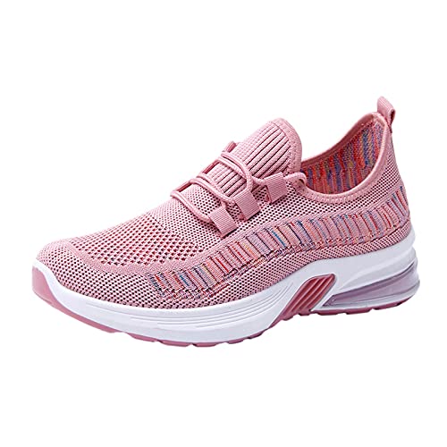 Damen Straßenlaufschuhe Sportschuhe Wedge Atmungsaktiv Sneaker Espadrilles Low-top Casual Running Sports Shoes Slippers Halbschuhe Schuhe Freizeitschuhe Women Laufschuhe (Rosa, 37) von TT-