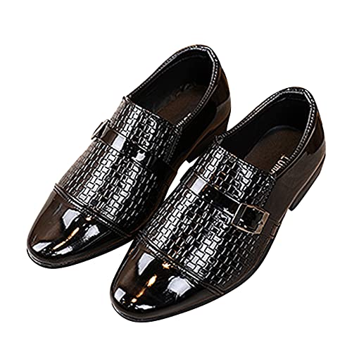 Kinder Jungen Oxford Kleid Schuhe für Freizeit Business Casual Männer Freizeitschuhe für Sommer Winter Elegante Brogue Herrenschuhe Sneaker Oxford Halbschuhe Sneakers (Schwarz, 23) von TT-