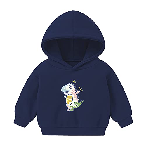 Kleinkind Baby Kinder Jungen Mädchen Kapuzenpullover mit Dinosaurier Drucken Sweatshirt Langarmshirt Kapuzenjacke Pullover Tops Kleidung Pullover Tops for 2-6 Jahre (Dunkelblau, 2-3 Y) von TT-