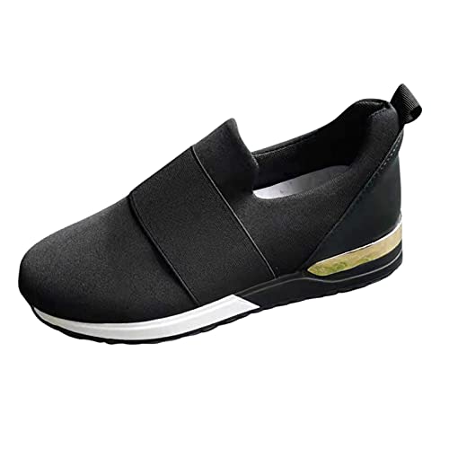 Slip-on Sneaker Slipper Damen Schuhe Damen Beiläufige Sportschuhe Atmungsaktive Schuhen Sommer Herbst Turnschuhe Laufschuhe Sportschuhe Freizeitschuhe Straßenlaufschuhe (Schwarz, 37) von TT-