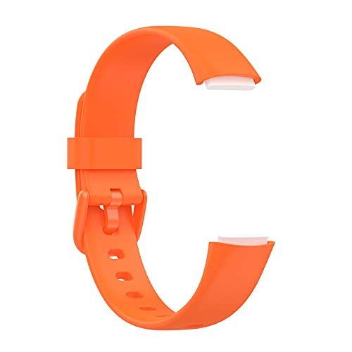 TT- Armband Damen Herren Kompatibel mit Fitbit Luxe - Uhrenarmband aus Silicone Sport Bänder Ersatz Armbänder Watch Band - Smart Watch Verstellbare Sportarmbänder Zubehör -19CM (Orange) von TT-