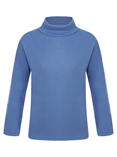 TTAO Mädchen Thermooberteile Langarm Rollkragenshirt Rollkragenpullover Kinder Winter Warme Unterhemden Thermounterwäsche Blau 122-128 von TTAO