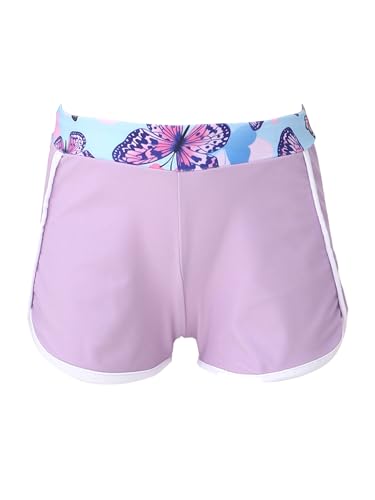 TTAO Schwimmbekleidung Mädchen Badehose Kinder Badeshorts Shorts UV-Schutz Schwimmhose Yoga Tanz Sport Kurze Hosen Schmetterling 110-116 von TTAO