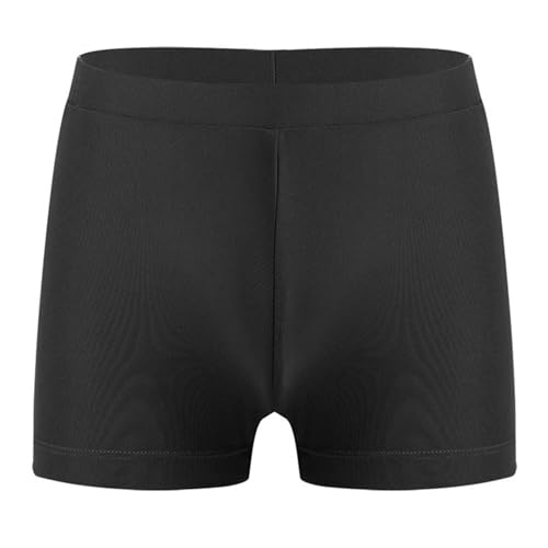 TTAO Schwimmbekleidung Mädchen Badehose Kinder Badeshorts Shorts UV-Schutz Schwimmhose Yoga Tanz Sport Kurze Hosen Schwarz 134-140 von TTAO